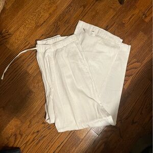 Gap Linen Blend Pull on Wide Leg Pant